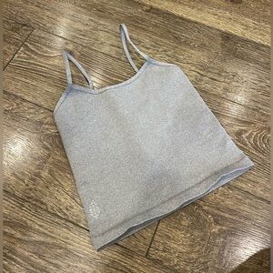 Free People Movement Gray Ribbed Tank Top Stretch Cropped